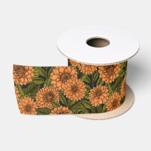 Ruban En Satin Jardin Orange Dahlia