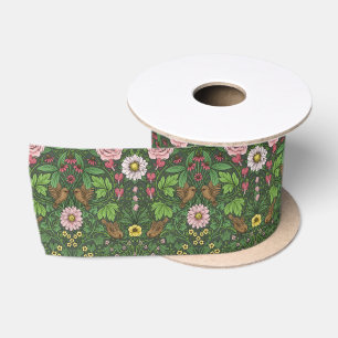 Ruban En Satin Jardin sauvage en vert