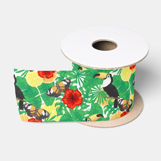 Ruban En Satin Jardin tropical (Bobine)