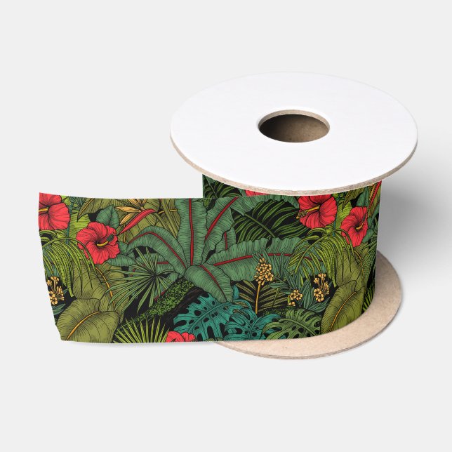 Ruban En Satin Jardin tropical (Bobine)