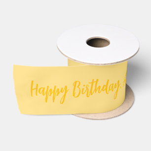 Ruban En Satin Jaune Joyeux Anniversaire Nom Personnalisé