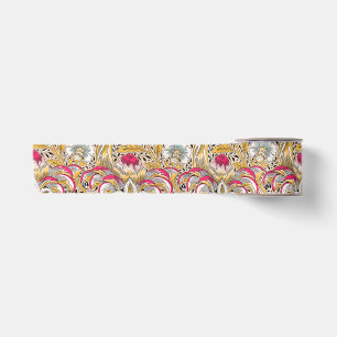 Ruban En Satin Jaune vintage rose Corncockle de William Morris