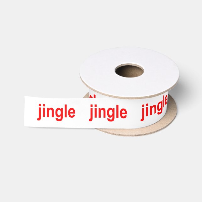Ruban En Satin Jingle Jingle Jingle Rouge Blanc Noël (Bobine)