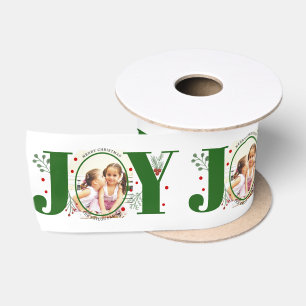 Ruban En Satin Joie verte avec baies photo de Noël