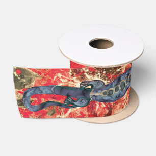 Ruban En Satin Joli BALI LIZARD Design bleu + vos idées