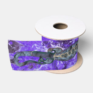 Ruban En Satin Joli BALI LIZARD Design bleu + vos idées