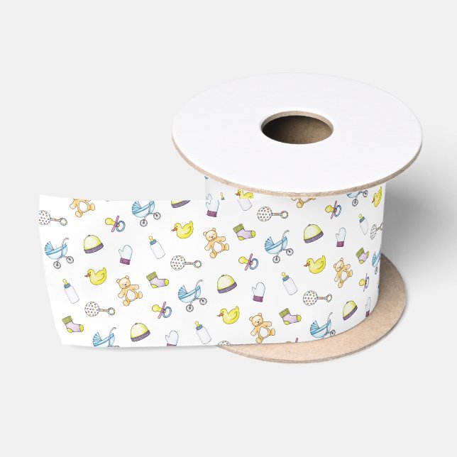 Ruban En Satin Joli motif baby shower (Bobine)