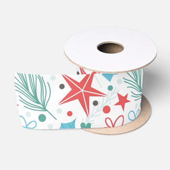 Ruban En Satin Joli Motif de Noël (Bobine)