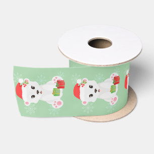 Ruban En Satin Joli Père Noël de Noël Ours Polaire