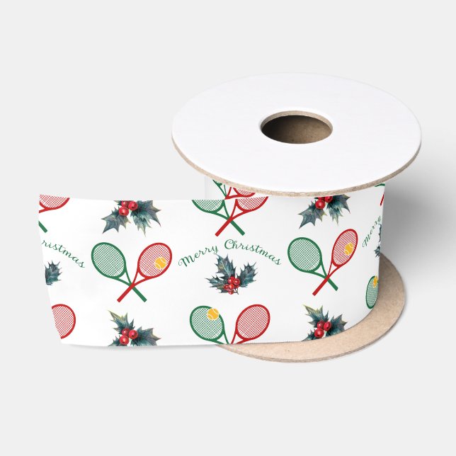Ruban En Satin Joli 🎄 tennis 🎾 Noël  (Bobine)