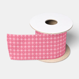 Ruban En Satin Joli Valentines Motif de coeur rose