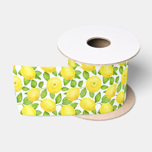 Ruban En Satin Jolie aquarelle été Citron Motif