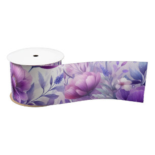 Ruban En Satin Jolies Fleurs Violettes