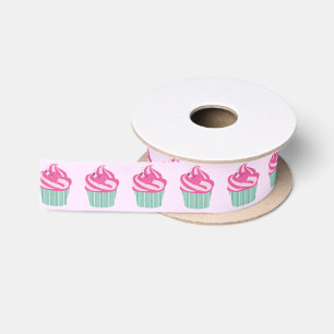 Ruban En Satin Jolis Cupcakes Roses Motif Rose Pastel