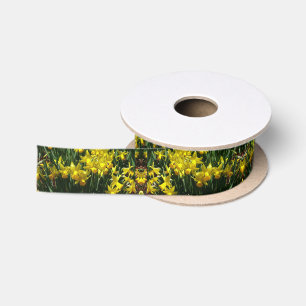 Ruban En Satin Jonquilles jaunes fleurs joyeuses de printemps