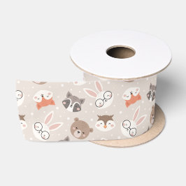Ruban En Satin Jote Motif d'animaux de bois