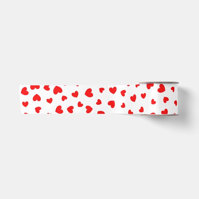 Ruban En Satin Jour des Valentines des Coeurs rouges mignons (Devant)