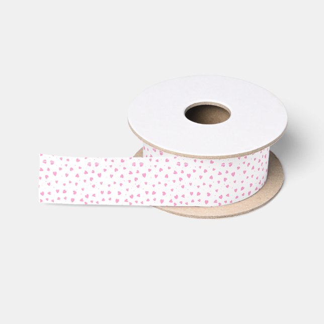 Ruban En Satin Jour des Valentines mignonnes Coeurs roses Amour (Bobine)