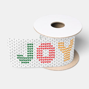 Ruban En Satin Joy Typographie Chandail de Noël