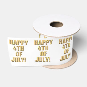 Ruban En Satin Joyeuse bobine de ruban blanc 4 juillet