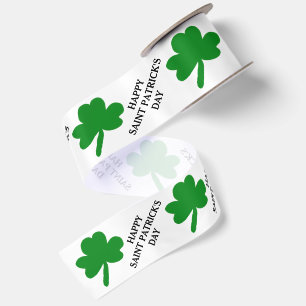 Ruban En Satin Joyeuse Saint-Patrick Vert Shamrocks 3"