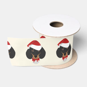 Ruban En Satin Joyeuses fêtes - Joli Dachshund de Noël
