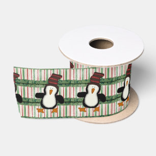 Ruban En Satin Joyeuses Fêtes, Joyeux pingouin de Noël