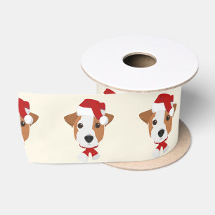 Ruban En Satin Joyeuses fêtes - Noël du Cute Jack Russell