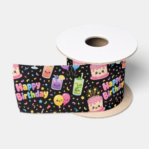Ruban En Satin Joyeux Anniversaire Fête d'Art Kawaii