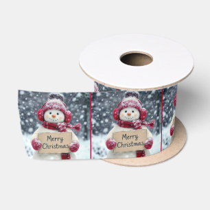 Ruban En Satin Joyeux bonhomme de neige de Noël