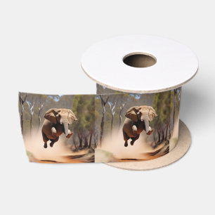 Ruban En Satin Joyeux éléphant de saut,