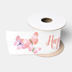 Ruban En Satin Joyeux Jour des mères Script Joli Papillon