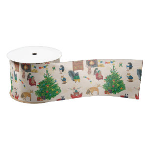 Ruban En Satin Joyeux Noël Fun Wildlife