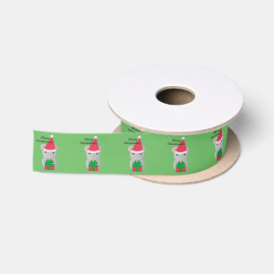 Ruban En Satin Joyeux Noël mignonne souris souris de Noël