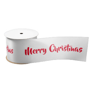 Ruban En Satin Joyeux Noël mots rouges Satin Ribbon