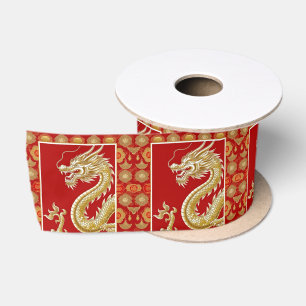 Ruban En Satin Joyeux Nouvel An chinois moderne motif asiatique m