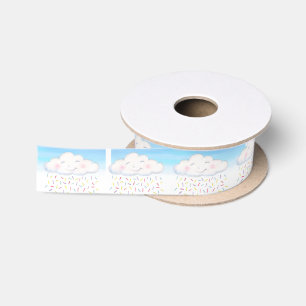Ruban En Satin Joyeux nuages bonbons saupoudrer baby shower d'aqu