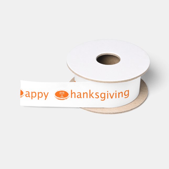 Ruban En Satin Joyeux (tarte) Thanksgiving Orange (Bobine)