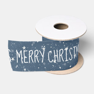 Ruban En Satin JOYEZ NOËL Texte avec étoiles