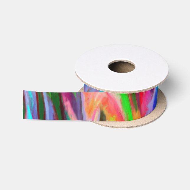 Ruban En Satin Jungle Abstraite (Bobine)