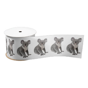 Ruban En Satin Koala Bears sur En vichy blanc