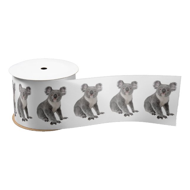 Ruban En Satin Koala Bears sur En vichy blanc (Bobine)
