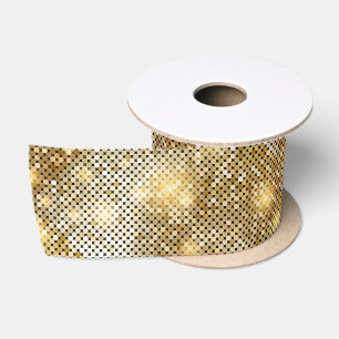 Ruban En Satin La paillette d'or de scintillement lumineuse