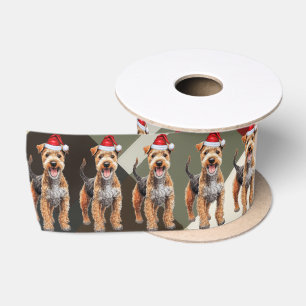 Ruban En Satin Lakeland Terrier Vacances Plaid Drôle Chien Noël
