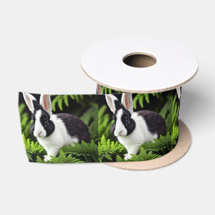 Ruban En Satin Lapin noir et blanc,