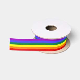 Ruban En Satin L'arc-en-ciel solide barre le ruban