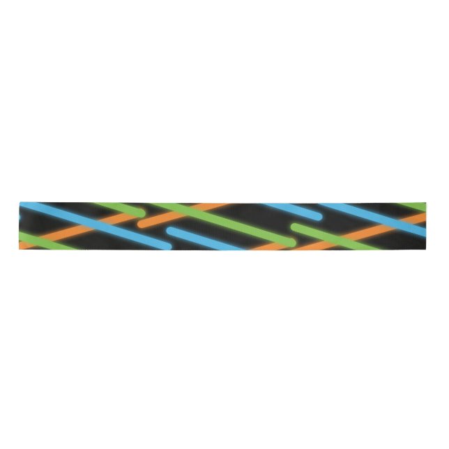 Ruban En Satin Laser de néon bleu orange vert (Devant)