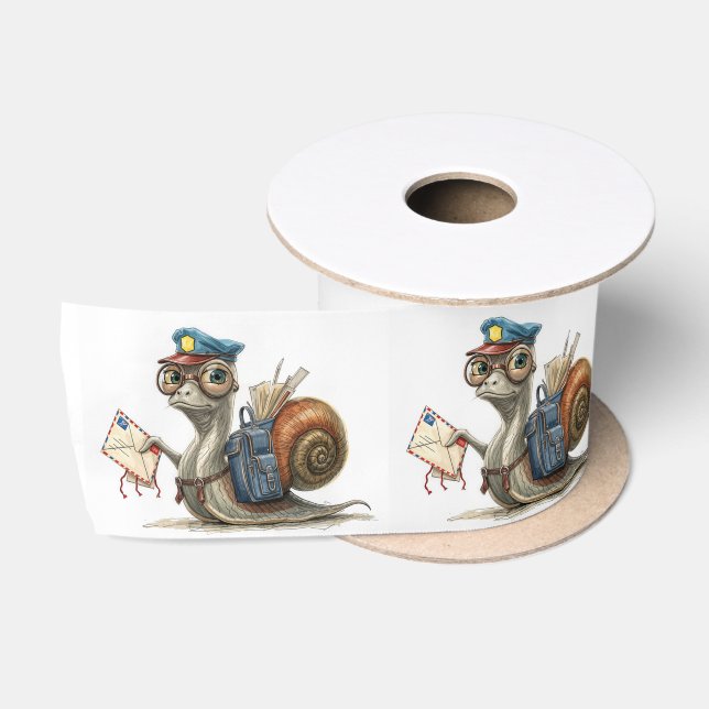 Ruban En Satin Le facteur d'escargot livre du courrier (Bobine)