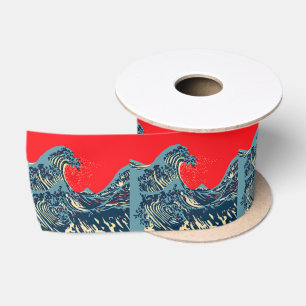Ruban En Satin Le Grand Hokusai Wave Pop Decor