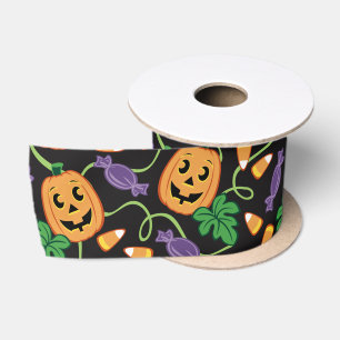 RUBAN EN SATIN LE MOTIF HALLOWEEN SATIN RIBBON